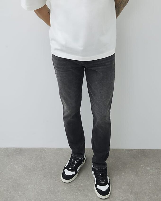 Black Washed Slim Fit Jeans