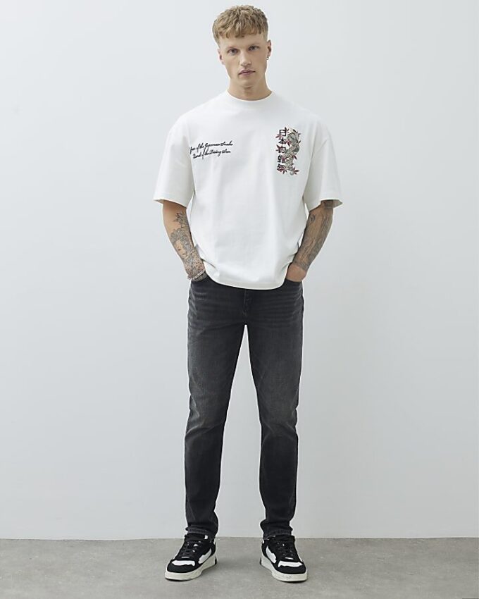 Black Washed Slim Fit Jeans