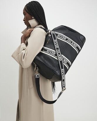 Black Webbing Front Monogram Barrell Bag