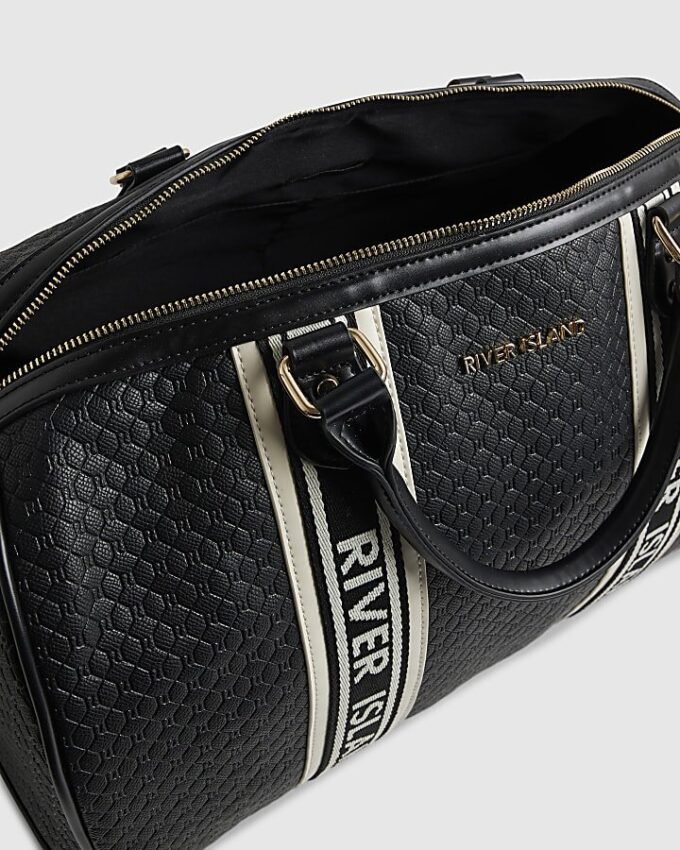 Black Webbing Front Monogram Barrell Bag