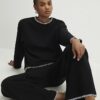 Black Whipstitch Cosy Sweatshirt