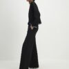 Black Whipstitch Cosy Wide Leg Joggers