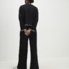 Black Whipstitch Cosy Wide Leg Joggers