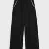 Black Whipstitch Cosy Wide Leg Joggers
