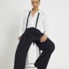 Black Wide Leg Tailored Trousers