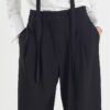 Black Wide Leg Tailored Trousers