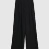 Black Wide Leg Tailored Trousers