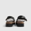 Black Woven Buckle Flatform Sandals