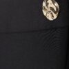 Black Wrap Button Detail Skort