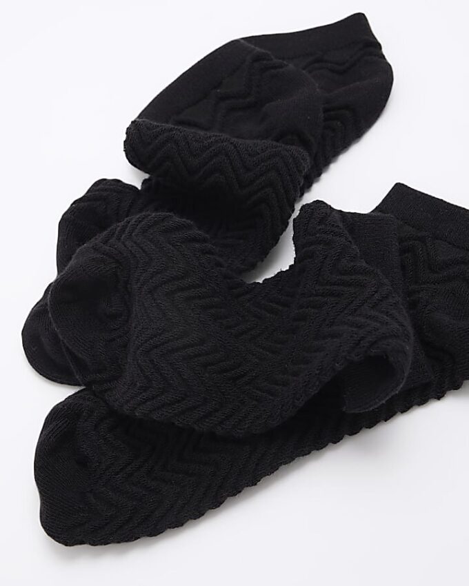 Black zig zag 2 Pack Trainer Socks
