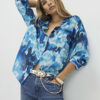 Blue Abstract Print Blouse