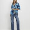 Blue Abstract Print Blouse