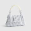 Blue Beaded Pearl Clutch Bag