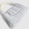 Blue Beaded Pearl Clutch Bag