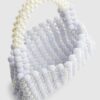 Blue Beaded Pearl Clutch Bag