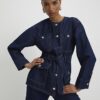 Blue Belted Denim Jacket