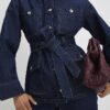 Blue Belted Denim Jacket