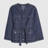 Blue Belted Denim Jacket