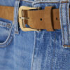 Blue Belted Stretch Straight Leg Jeans