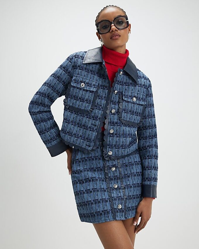 Blue Boucle Scallop Trophy Jacket Blue Boucle Scallop Trophy Jacket