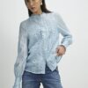 Blue Broderie Long Sleeve Shirt