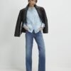 Blue Broderie Long Sleeve Shirt