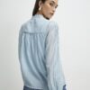 Blue Broderie Long Sleeve Shirt