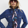 Blue Chain Print Neck Scarf