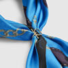 Blue Chain Print Neck Scarf