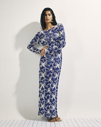 Blue Cornelli Crochet Maxi Beach Dress