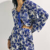 Blue Cornelli Embroidered Beach Shorts