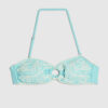 Blue Cornelli Print Bandeau Bikini Top