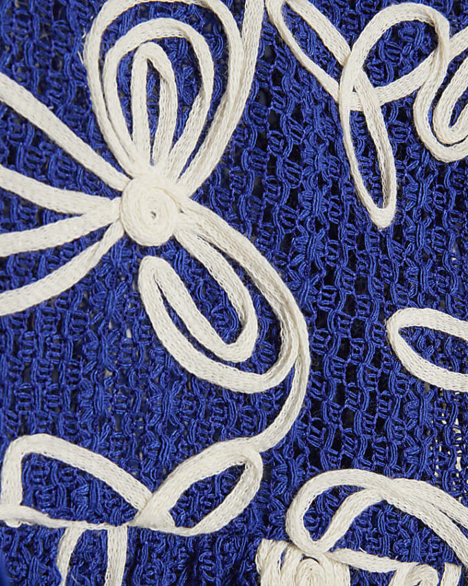 Blue Cornelli Tie front Beach Top