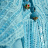 Blue Cutwork Sequin Beach Shorts