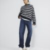 Blue Demin Straight Leg Jeans