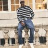 Blue Demin Straight Leg Jeans