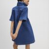 Blue Denim Button Through Mini Dress