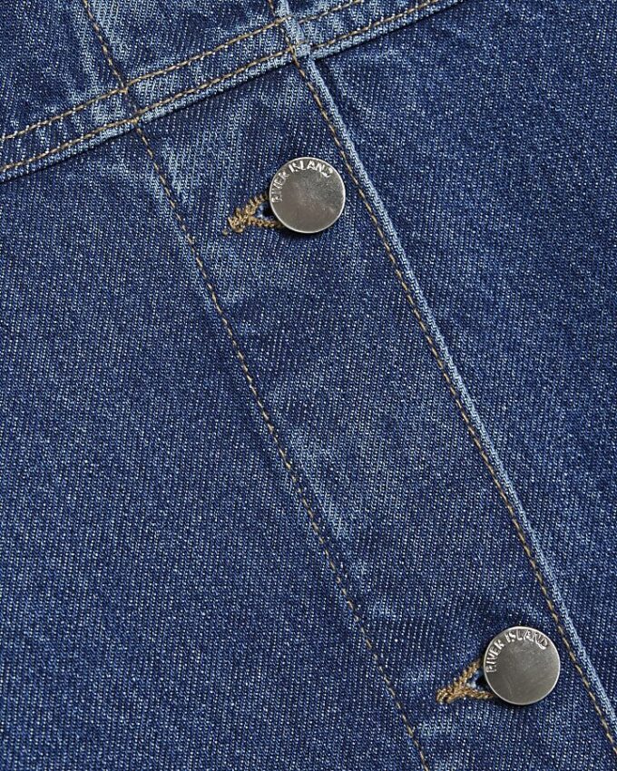 Blue Denim Button Through Mini Dress
