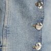 Blue Denim Elasticated Sleeveless Waistcoat