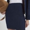 Blue Denim Jersey Mini Skirt