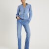 Blue Denim Long Puff Sleeve Jacket