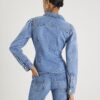 Blue Denim Long Puff Sleeve Jacket
