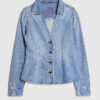 Blue Denim Long Puff Sleeve Jacket