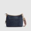 Blue Denim Monogram Print Chain Shoulder Bag
