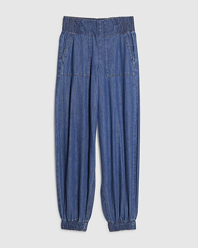 Blue Denim Pull On Joggers
