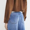 Blue Denim Seamed Barrel Jeans
