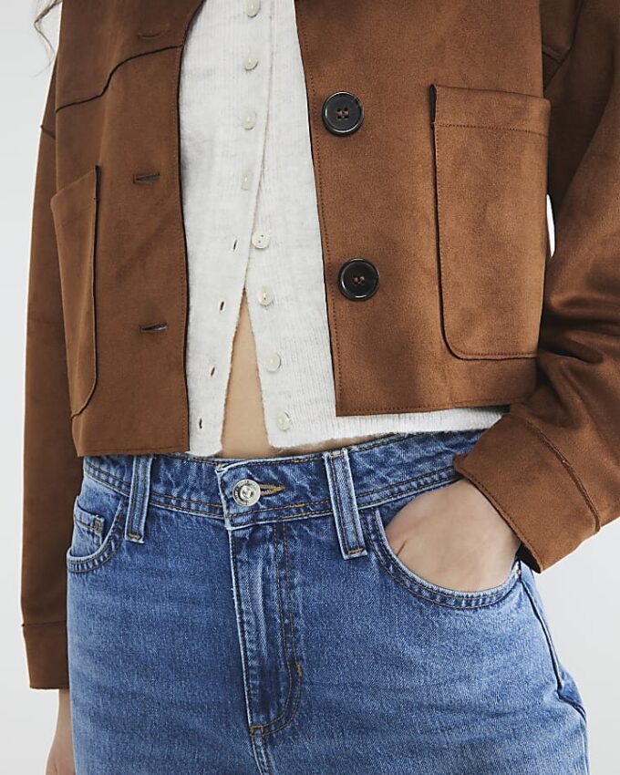 Blue Denim Seamed Barrel Jeans