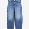 Blue Denim Seamed Barrel Jeans
