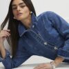 Blue Denim Seamed Dress