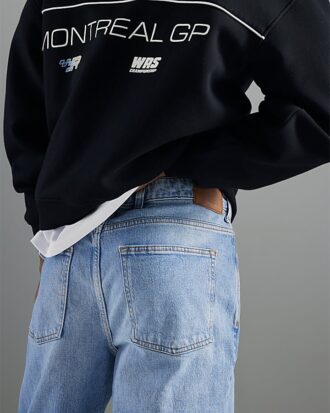 Blue Denim Straight Leg Jeans